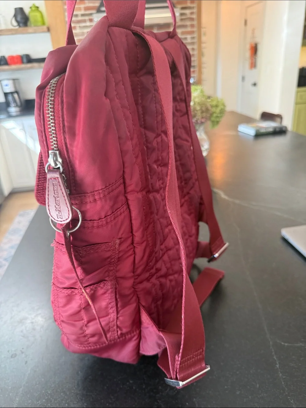 Dr. Martens Burgundy Nylon Backpack Tote